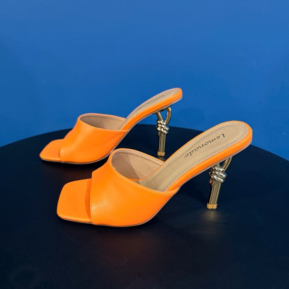 Fashion Nova Orange w/ Gold Heels 8